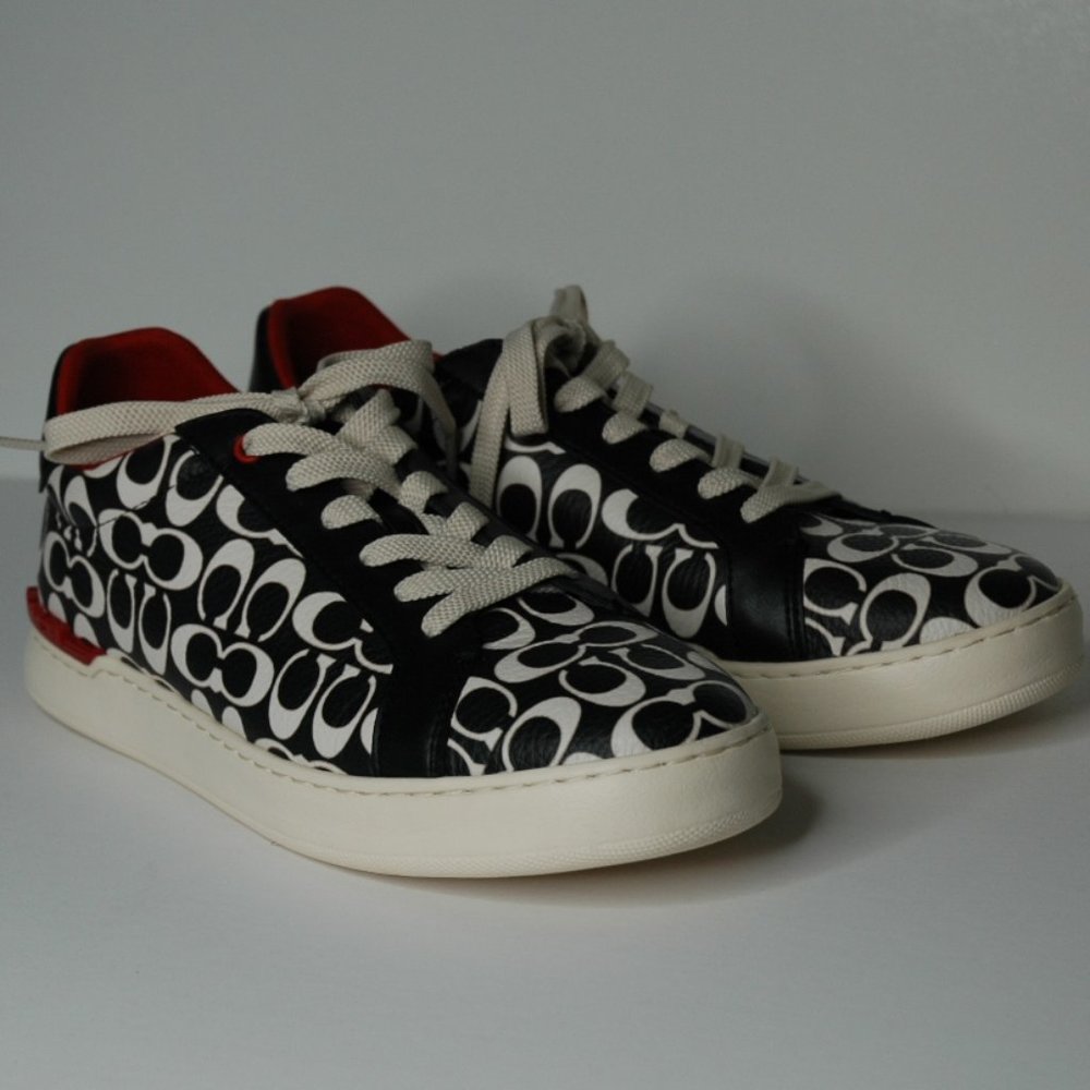 Coach Red/Chalk/Black Clip Low Top Sneaker Signature C7033